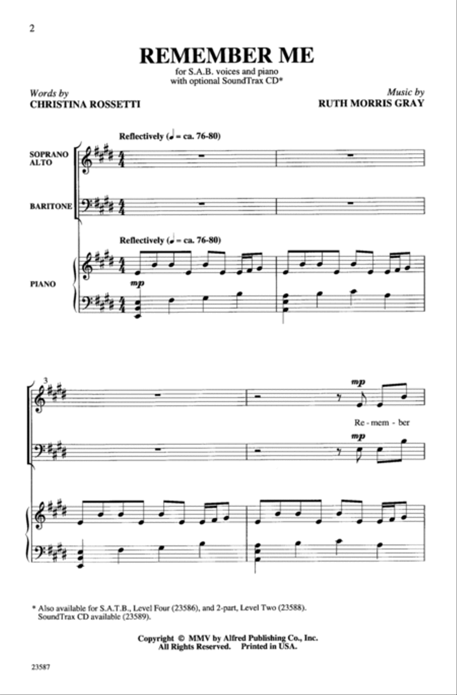 Remember Me Remember Me 3-Part scores gallery preview page 2