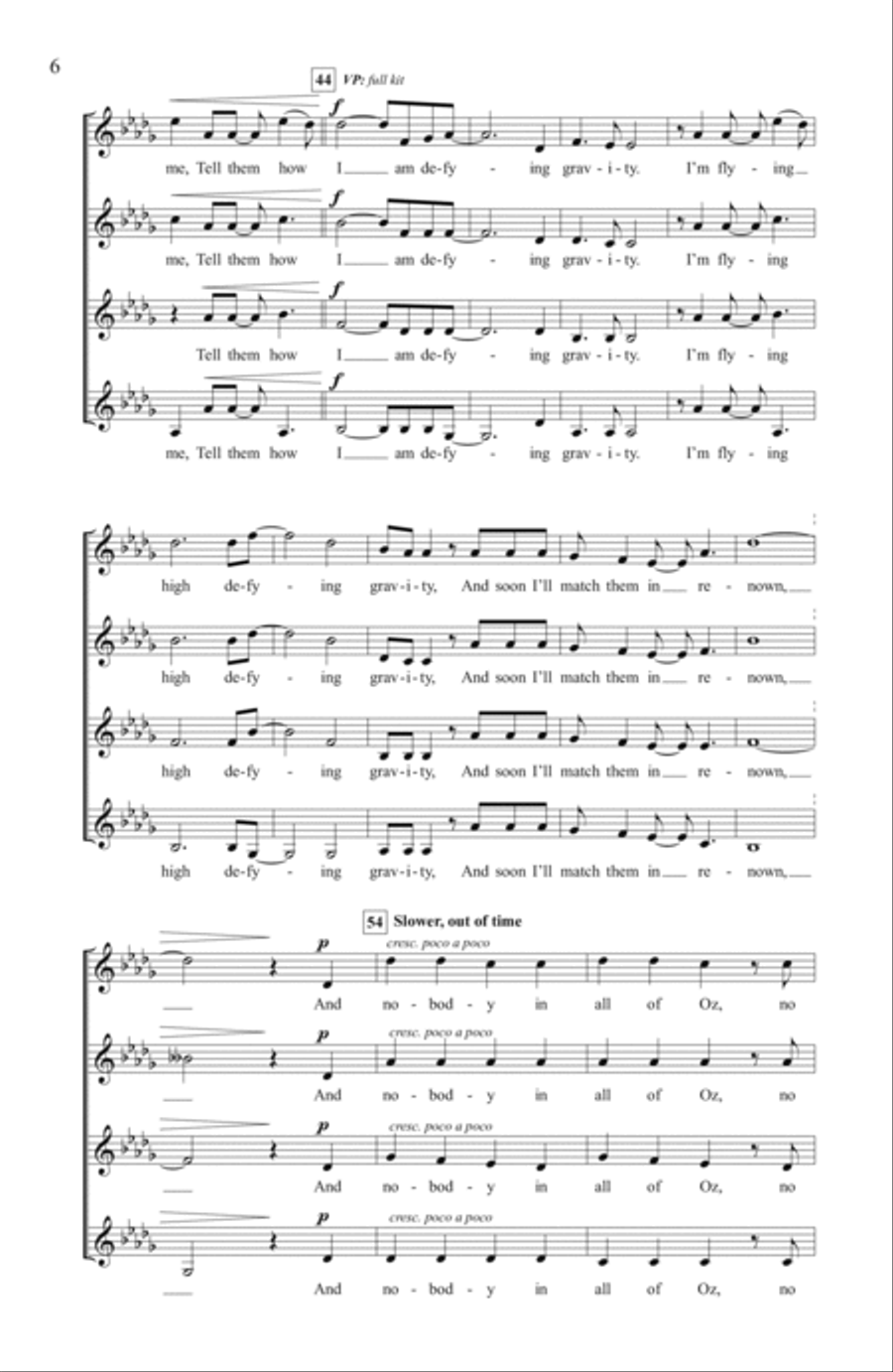 Defying Gravity (from Wicked) (arr. Deke Sharon) SSAA scores gallery preview page 5