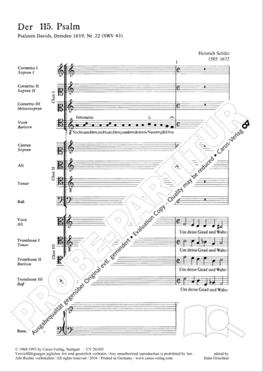 Nicht uns, Herr, sondern deinen Namen 4-Part scores gallery preview page 2