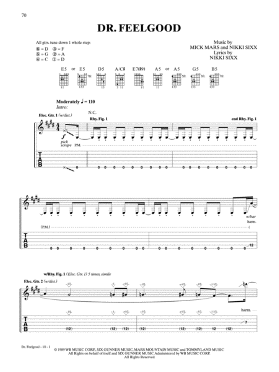Dr. Feelgood Dr. Feelgood Guitar Tablature scores gallery preview page 1
