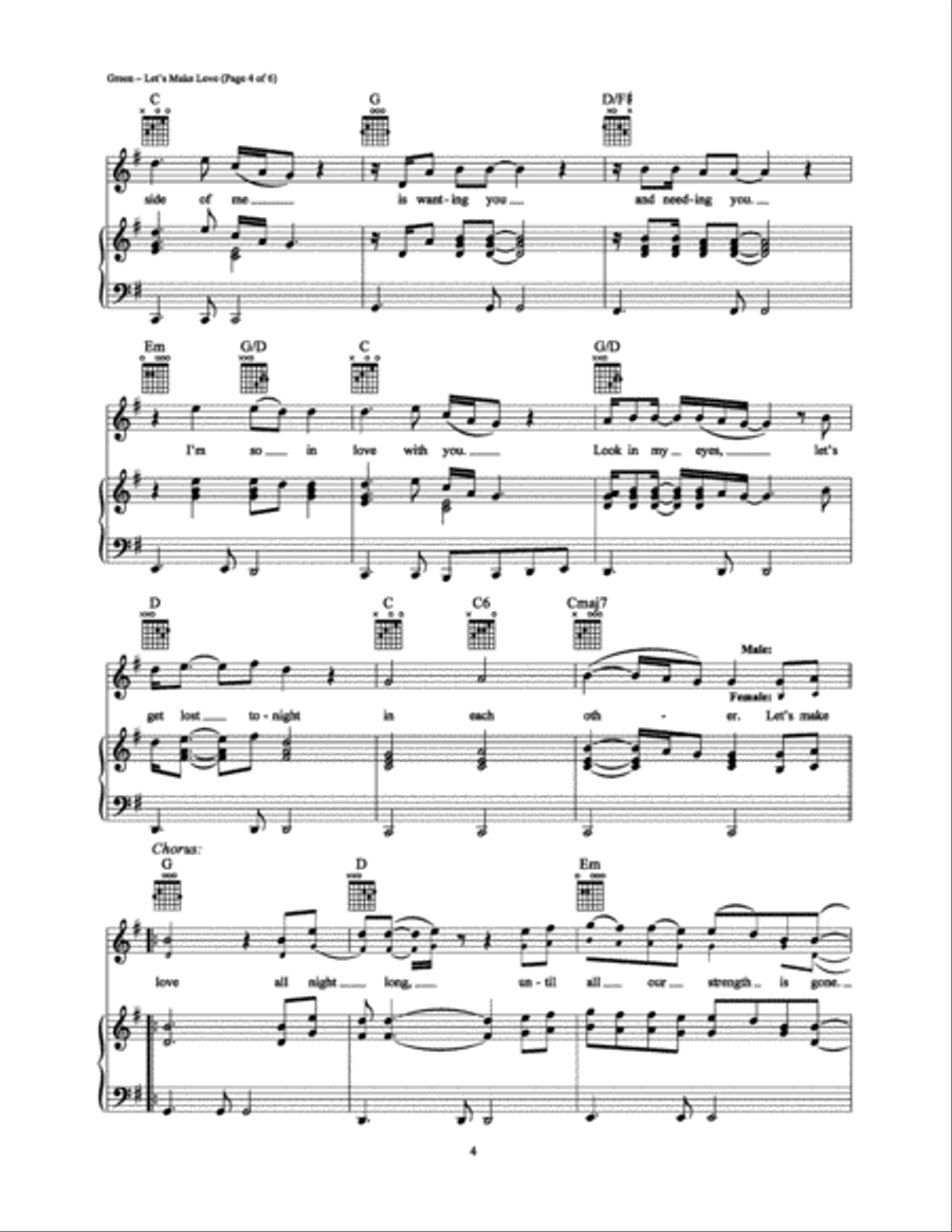 Let's Make Love Piano, Vocal, Guitar scores gallery preview page 4