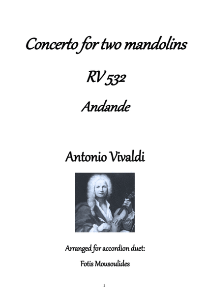 Concerto for two mandolins RV532 (Andande) for Accordion duet image number null