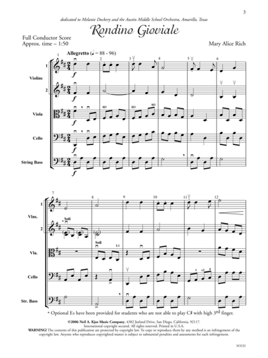 Rondino Gioviale - Score