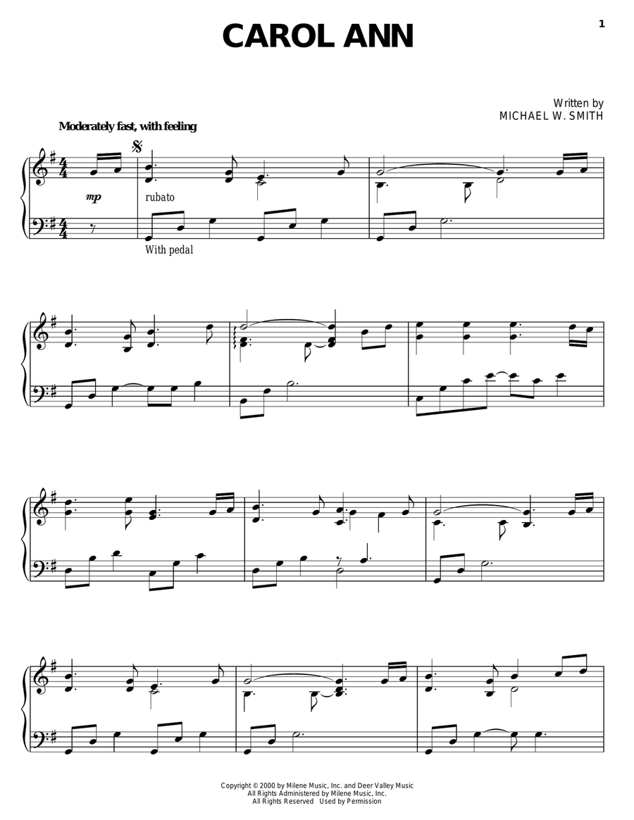 Carol Ann Piano Solo scores gallery preview page 1