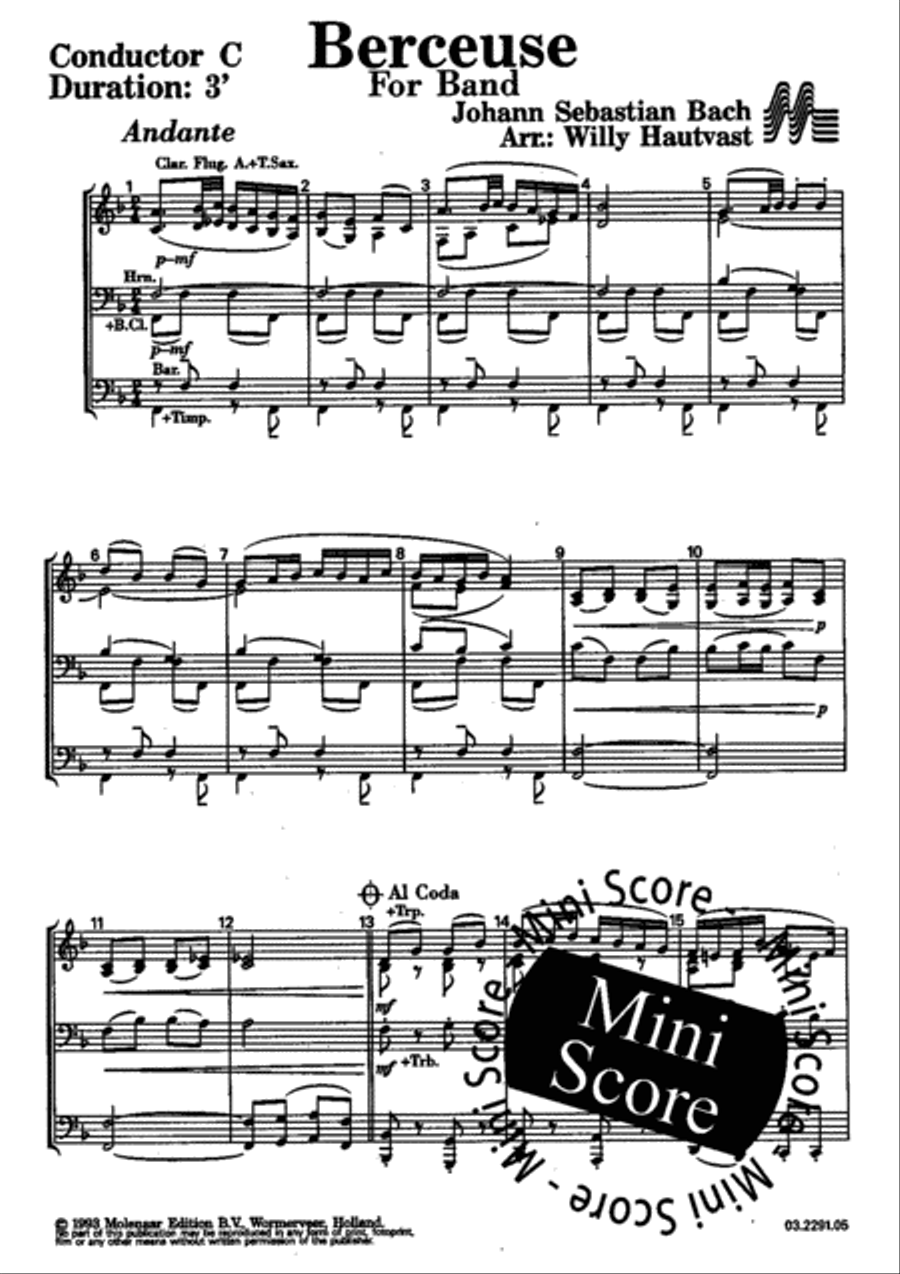 Berceuse Berceuse Concert Band scores gallery preview page 13