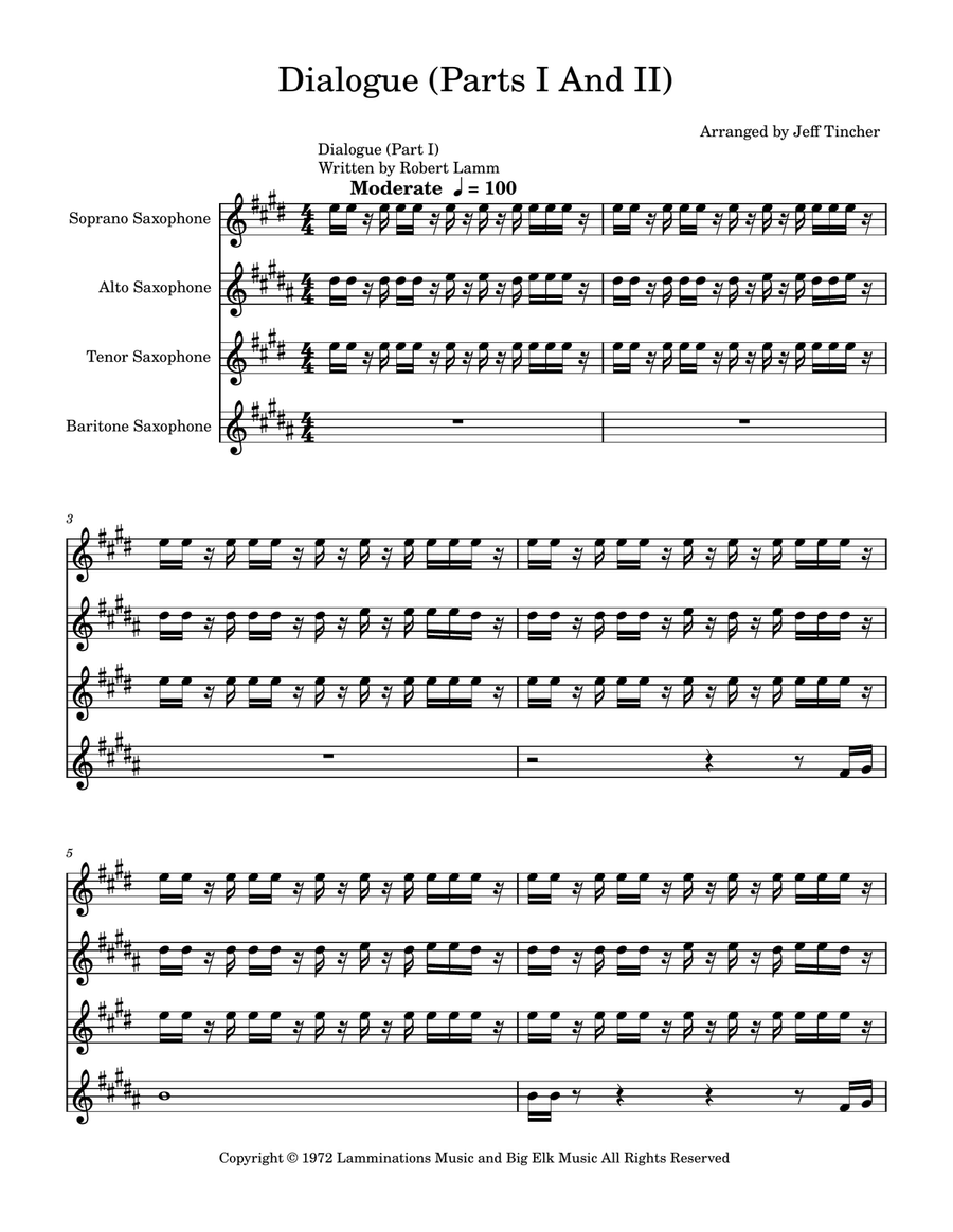 Medley: Dialogue (Part I) with Dialogue (Part II) Saxophone Quartet scores gallery preview page 2