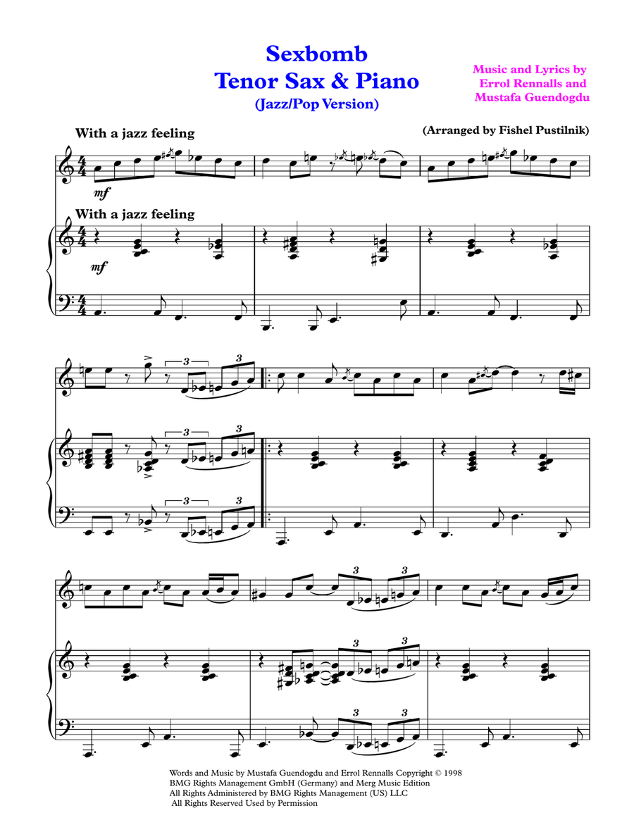 Sexbomb Woodwind Duet scores gallery preview page 2