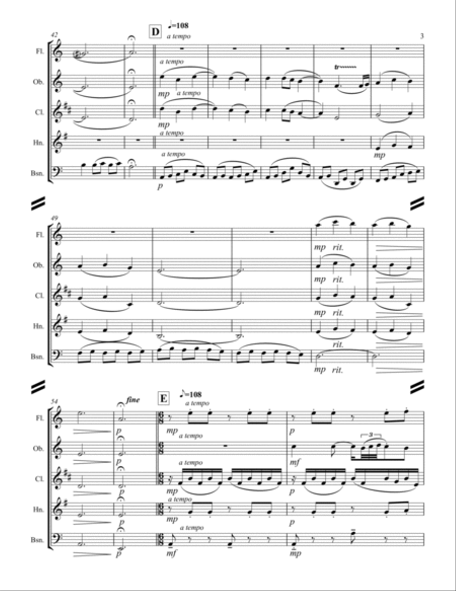 Granados – Danza Española - No.2 “Oriental” (for Woodwind Quintet) Woodwind Quintet scores gallery preview page 4