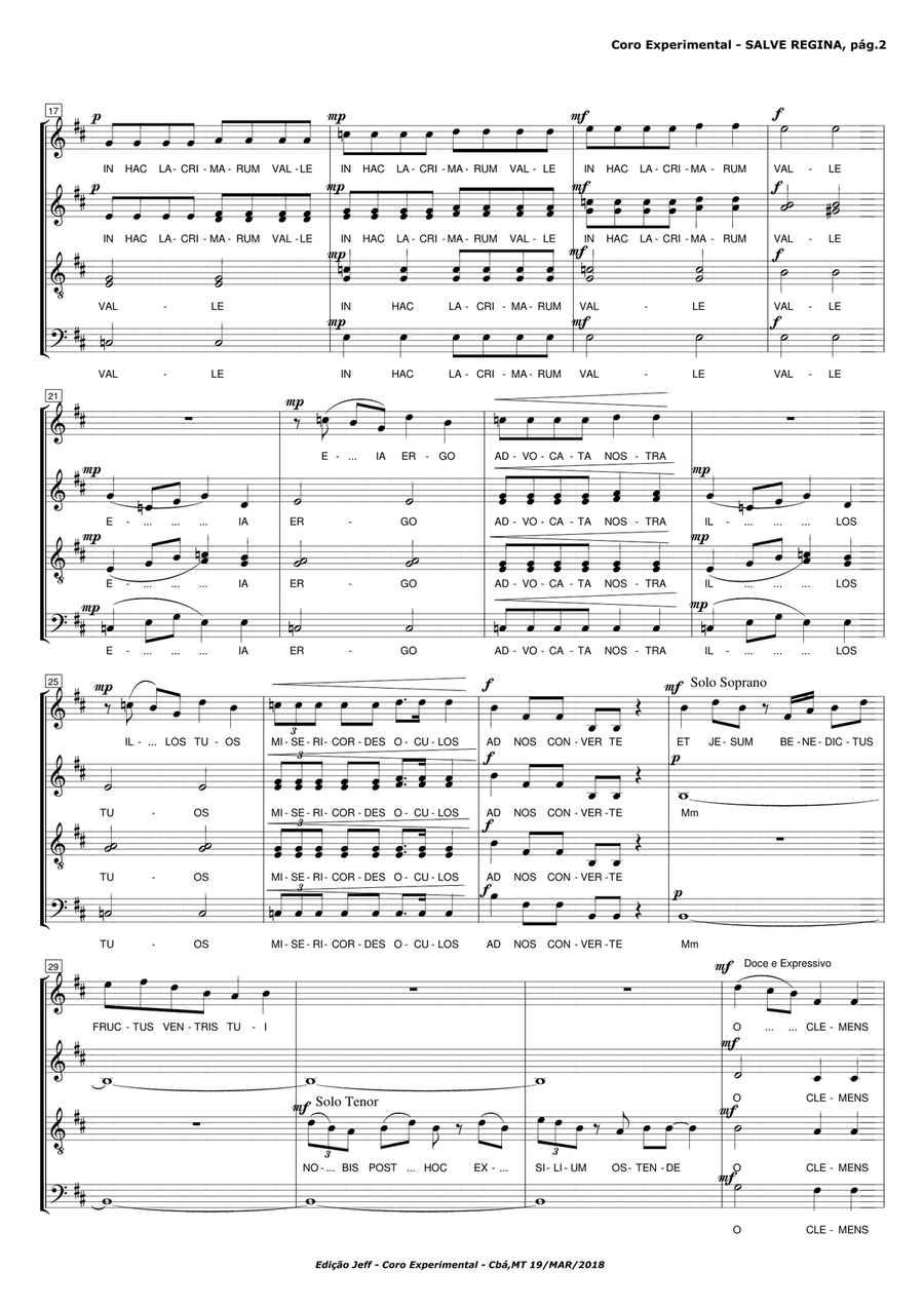 SALVE REGINA - SATB image number null