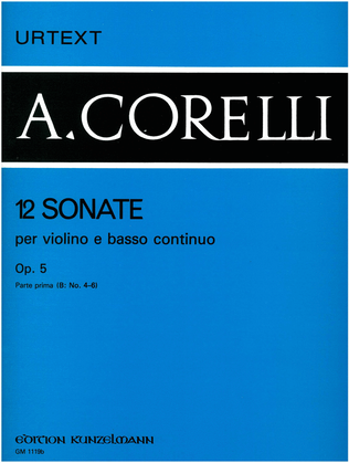 Book cover for 12 Sonatas for violin and basso continuo, Volume 2
