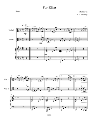 Fur Elise (Viola Duet with Piano Accompaniment)
