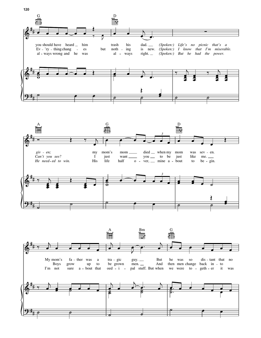 A Father And A Son Piano, Vocal, Guitar scores gallery preview page 2