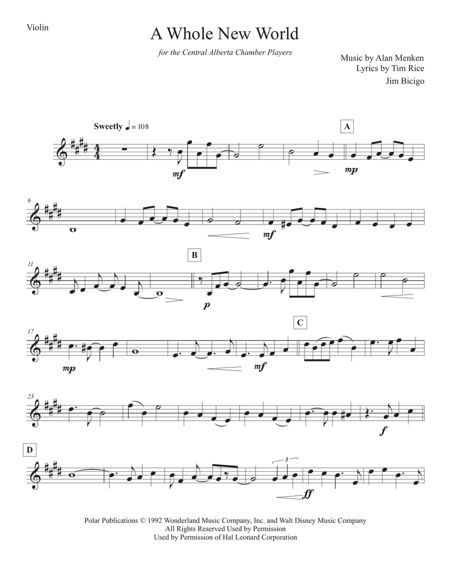 A Whole New World (from 'Aladdin') A Whole New World (from 'Aladdin') String Trio scores gallery preview page 5