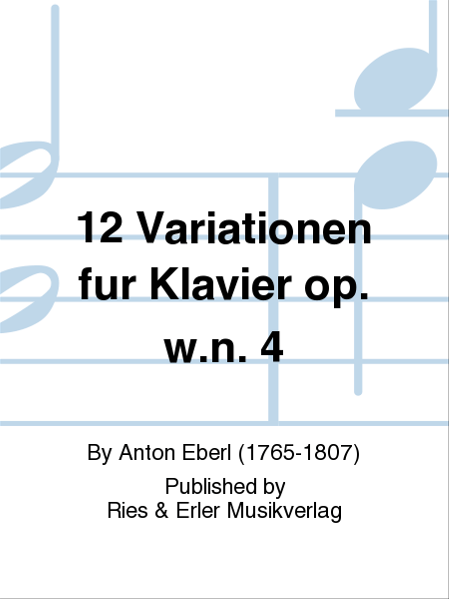 12 Variationen für Klavier op. w.n. 4 Chamber Music scores gallery preview page 1