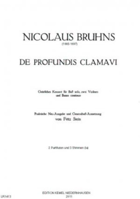 De profundis clamavi : geistliches Konzert fur Bass solo, zwei Violinen und Basso continuo
