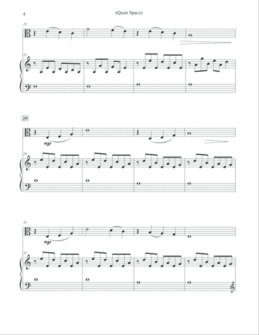 Quiet Space - Viola & Piano Viola scores gallery preview page 4