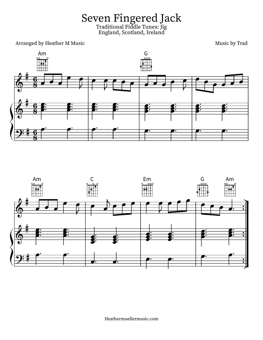 Seven Fingered Jack Violin Solo scores gallery preview page 1