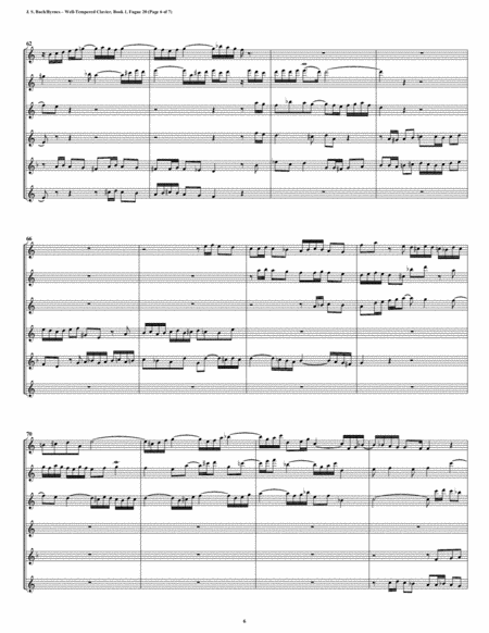 Fugue 20 from Well-Tempered Clavier, Book 1 (Flute Sextet) image number null