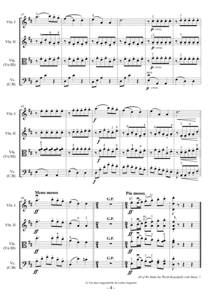 O You dear Augustin(O du Lieber Augustin) (For String Quartet) image number null