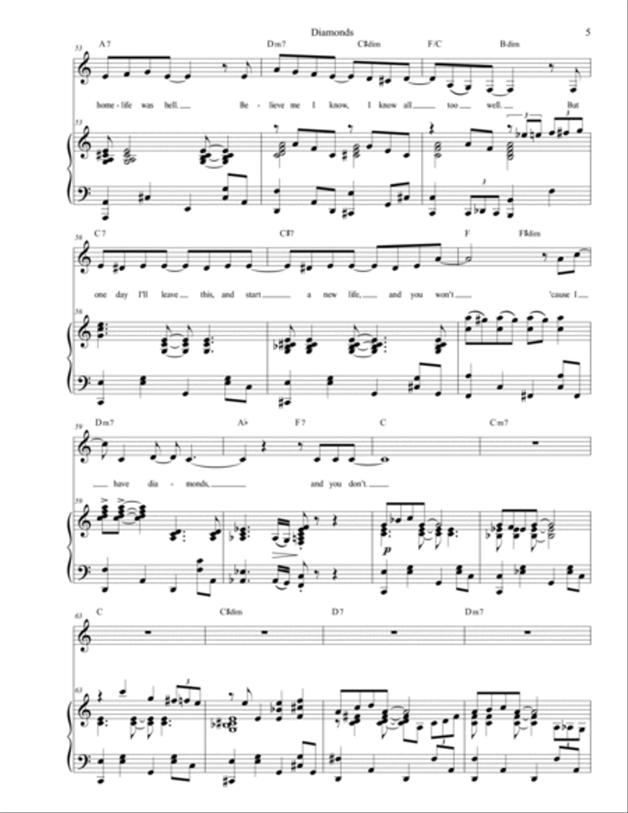 Diamonds Diamonds Piano, Vocal, Guitar scores gallery preview page 5