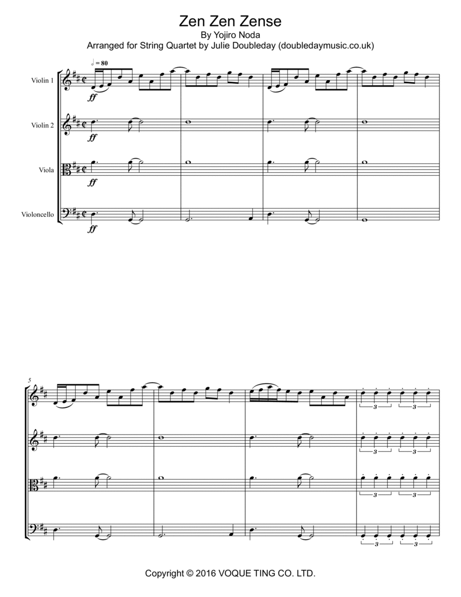 Zen Zen Zense String Quartet scores gallery preview page 1