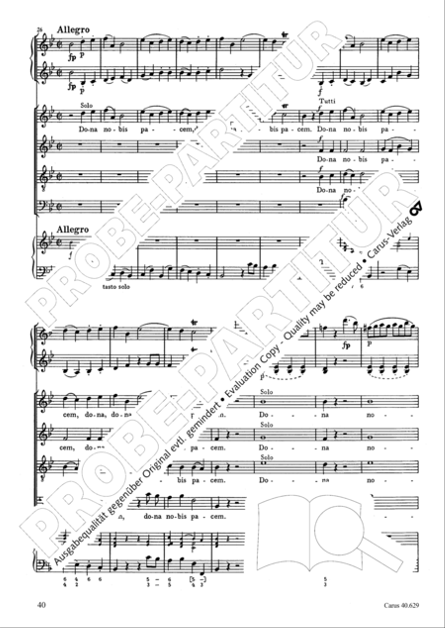 Missa brevis in B flat major 4-Part scores gallery preview page 41