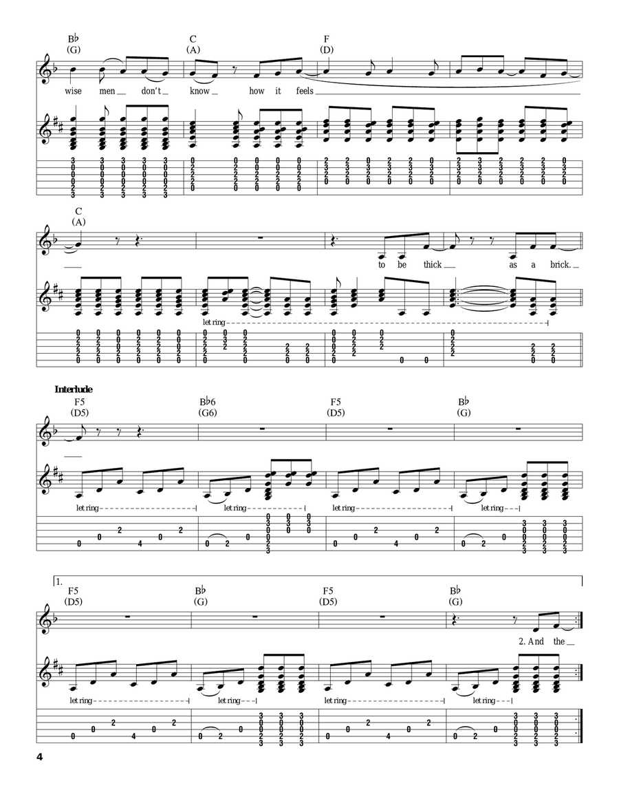 Thick As A Brick Thick As A Brick Acoustic Guitar scores gallery preview page 4