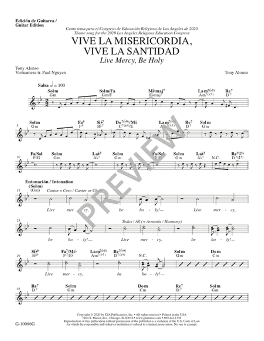 Vive la Misericordia, Vive la Santidad - Guitar edition Guitar scores gallery preview page 2