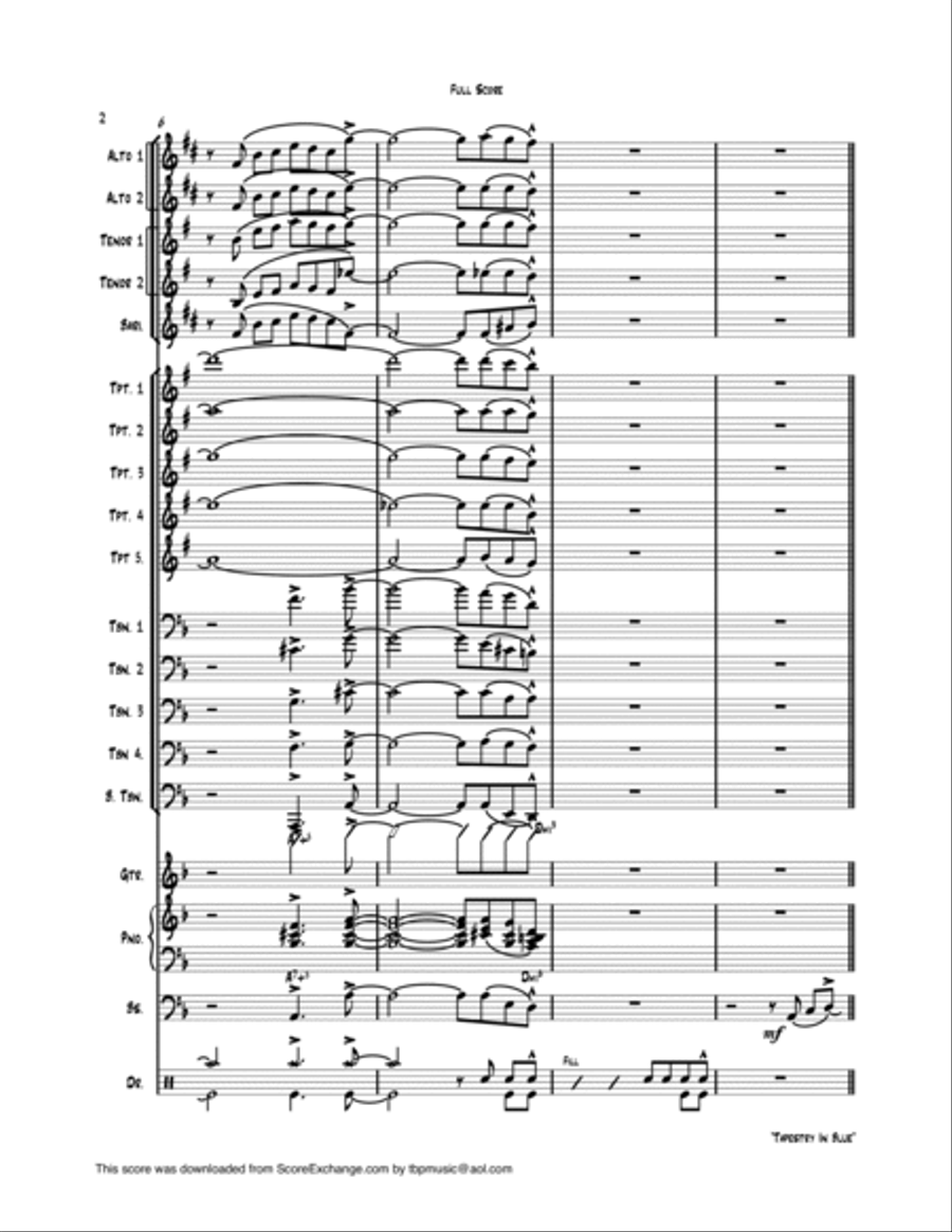Tapestry in Blue - Jazz Ensemble Jazz Ensemble scores gallery preview page 2