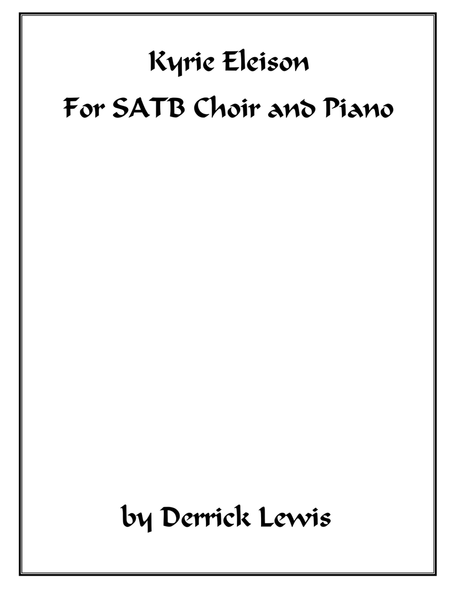 Kyrie Eleison, for SATB and Piano. 4-Part scores gallery preview page 1