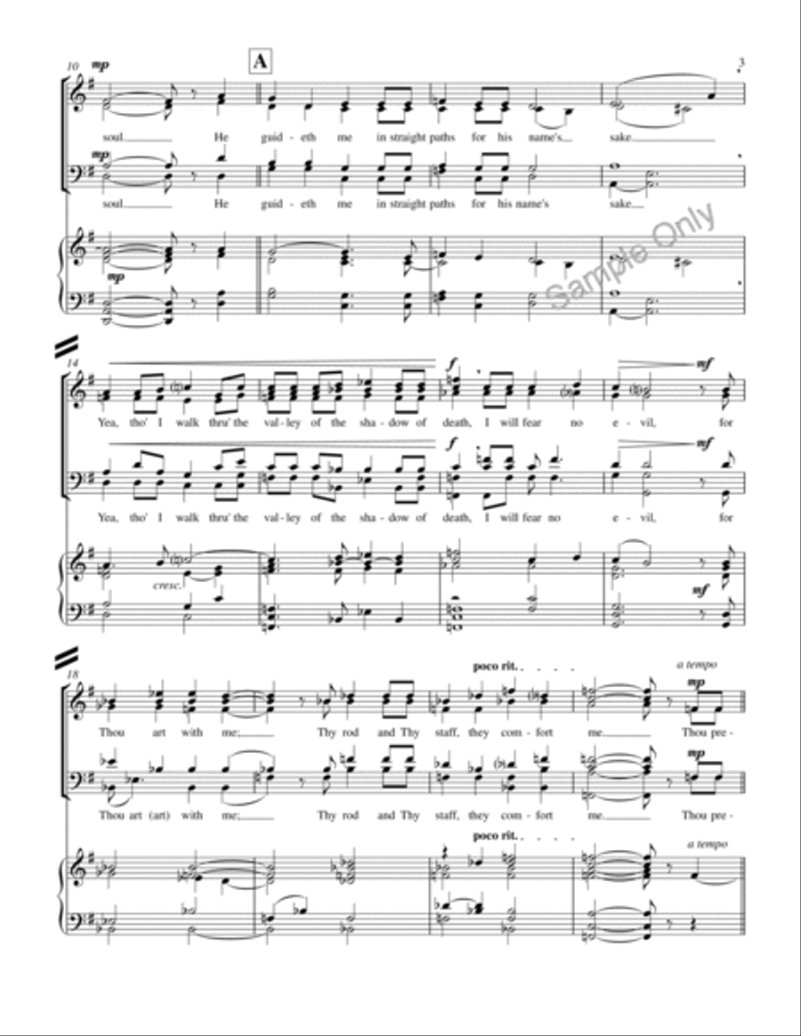 Psalm 23 4-Part scores gallery preview page 3