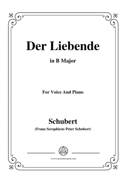 Schubert-Der Liebende,D.207,in B Major,for Voice and Piano image number null
