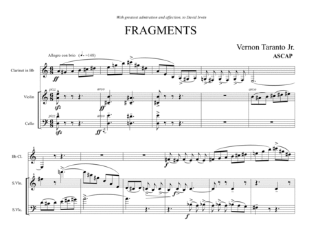 FRAGMENTS for clarinet, violin, and cello image number null