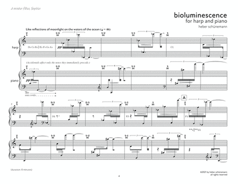 Bioluminescence for harp and piano