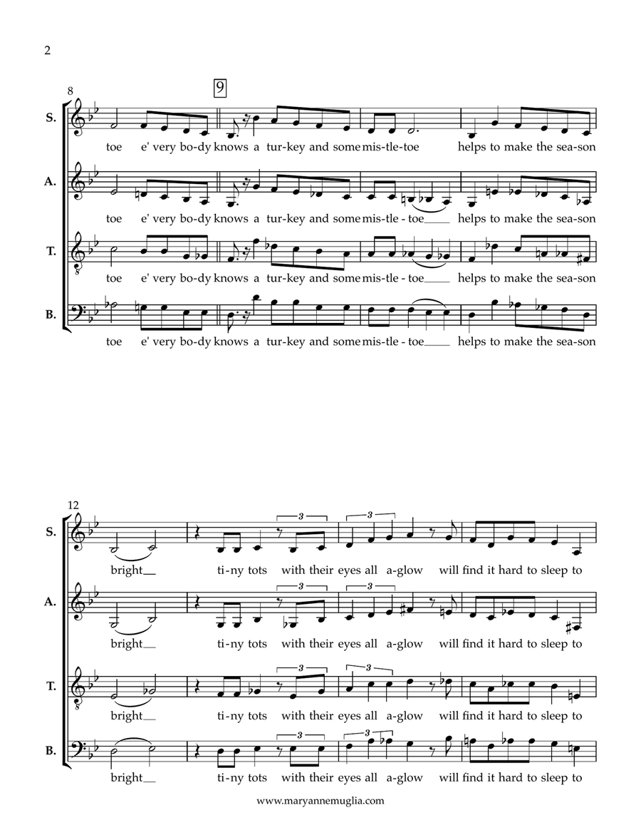 The Christmas Song (Chestnuts Roasting On An Open Fire) 4-Part scores gallery preview page 2
