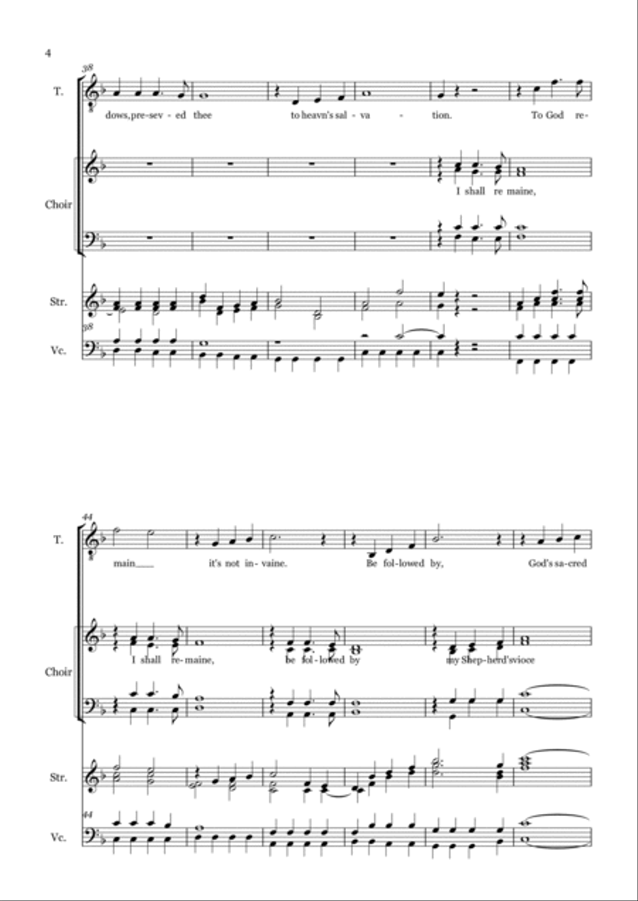 Cantata 1 mov 1 Thou art my sheep Choir scores gallery preview page 4