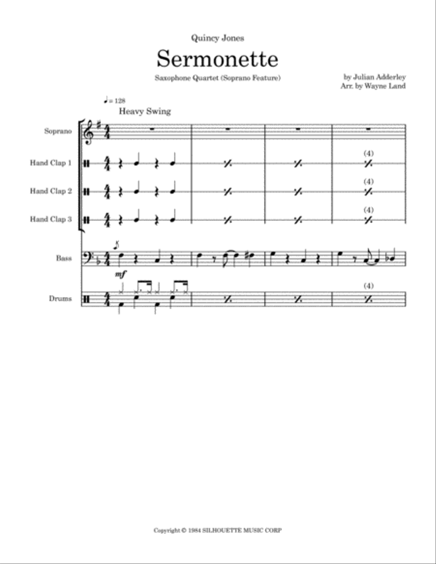 Sermonette Saxophone Quartet scores gallery preview page 2