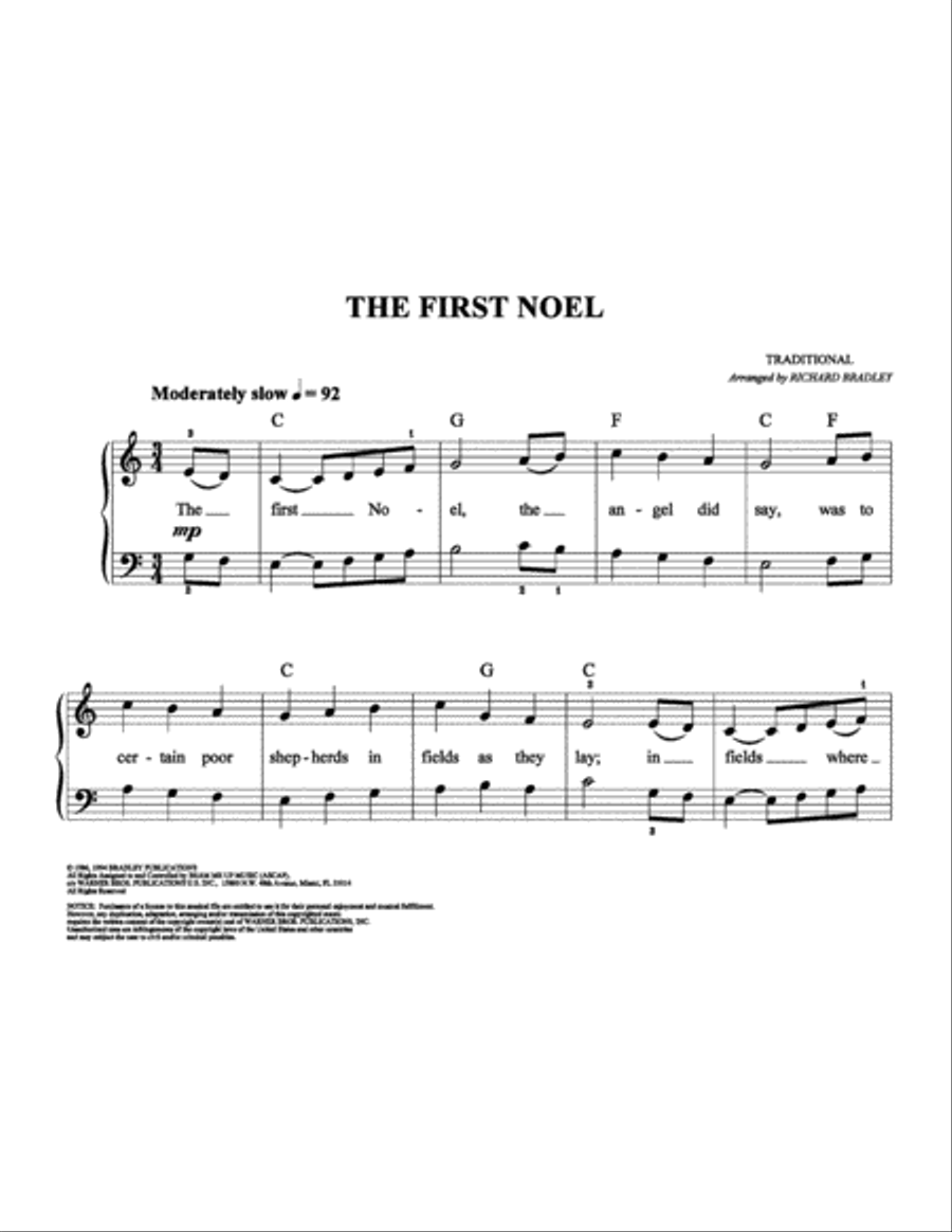 The First Noel The First Noel Easy Piano scores gallery preview page 1