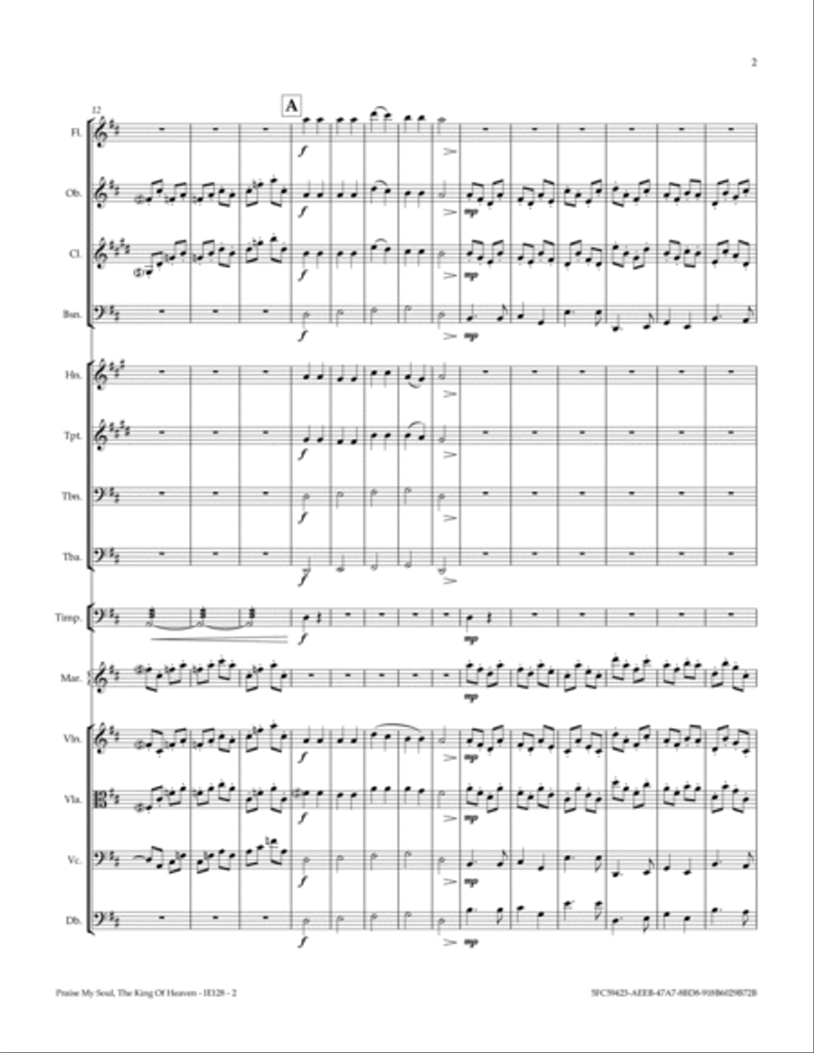 Praise, My Soul, The King Of Heaven Full Orchestra scores gallery preview page 6