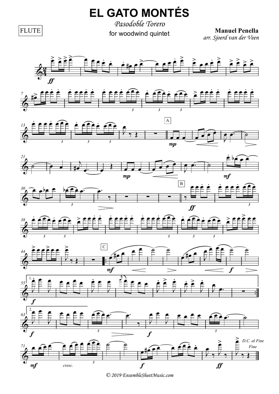 El Gato Montés Woodwind Quintet scores gallery preview page 5