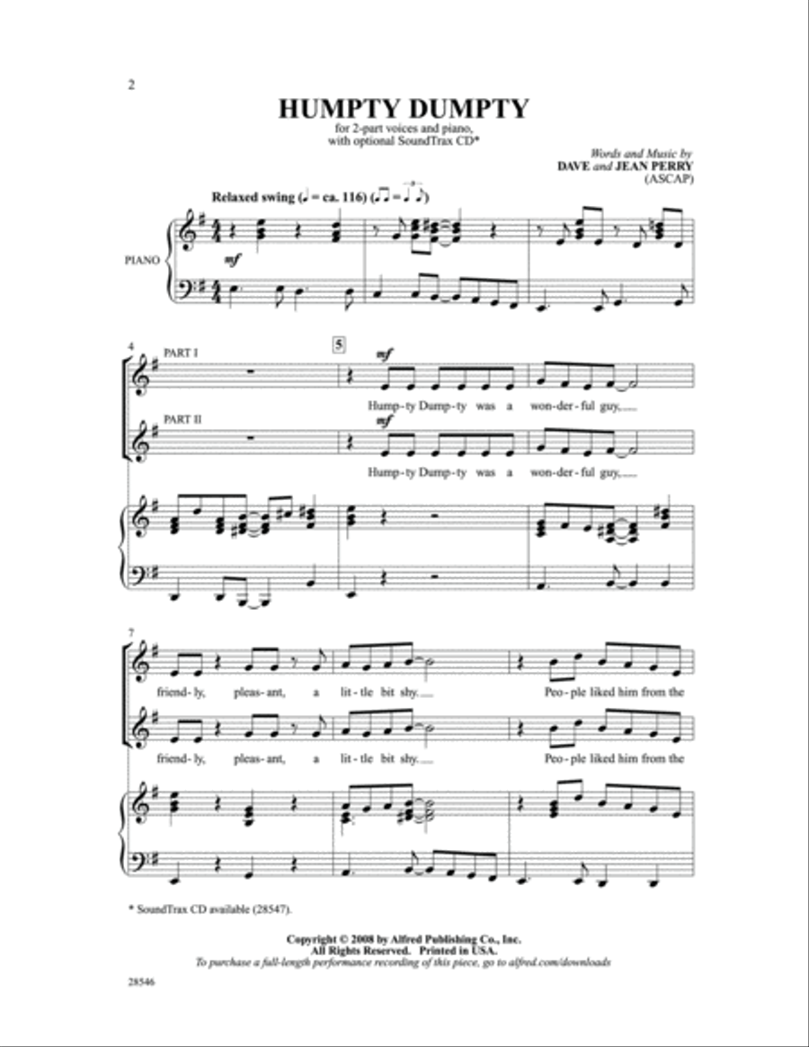 Humpty Dumpty 2-Part scores gallery preview page 2