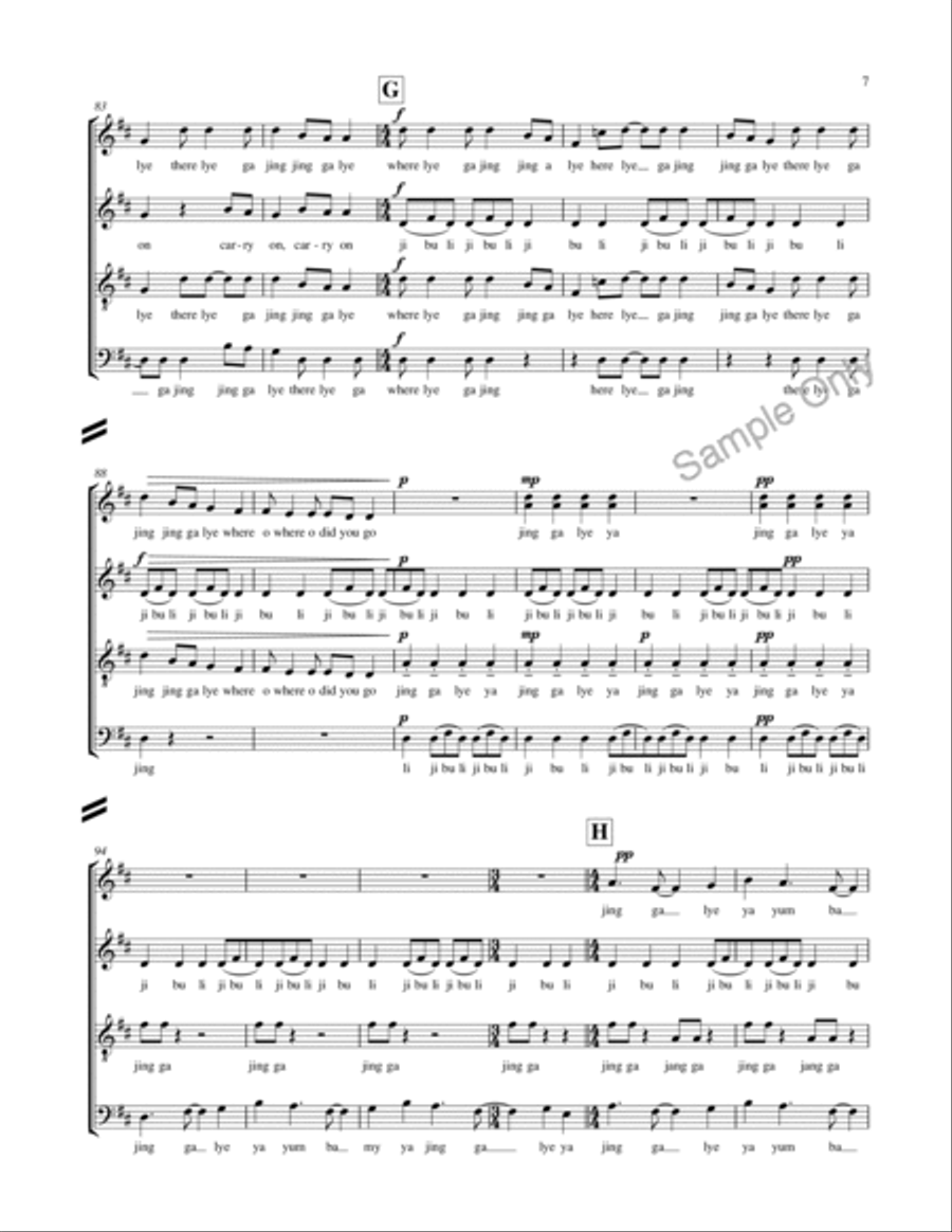 Jing Ga Lye Ya 4-Part scores gallery preview page 7