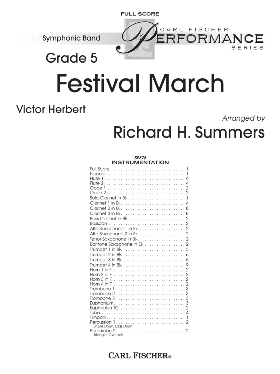 Festival March Concert Band scores gallery preview page 1
