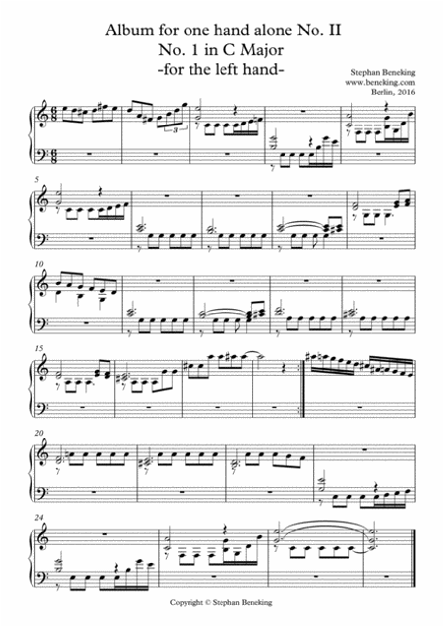 Album for One Hand Alone No. 2 Easy Piano scores gallery preview page 3