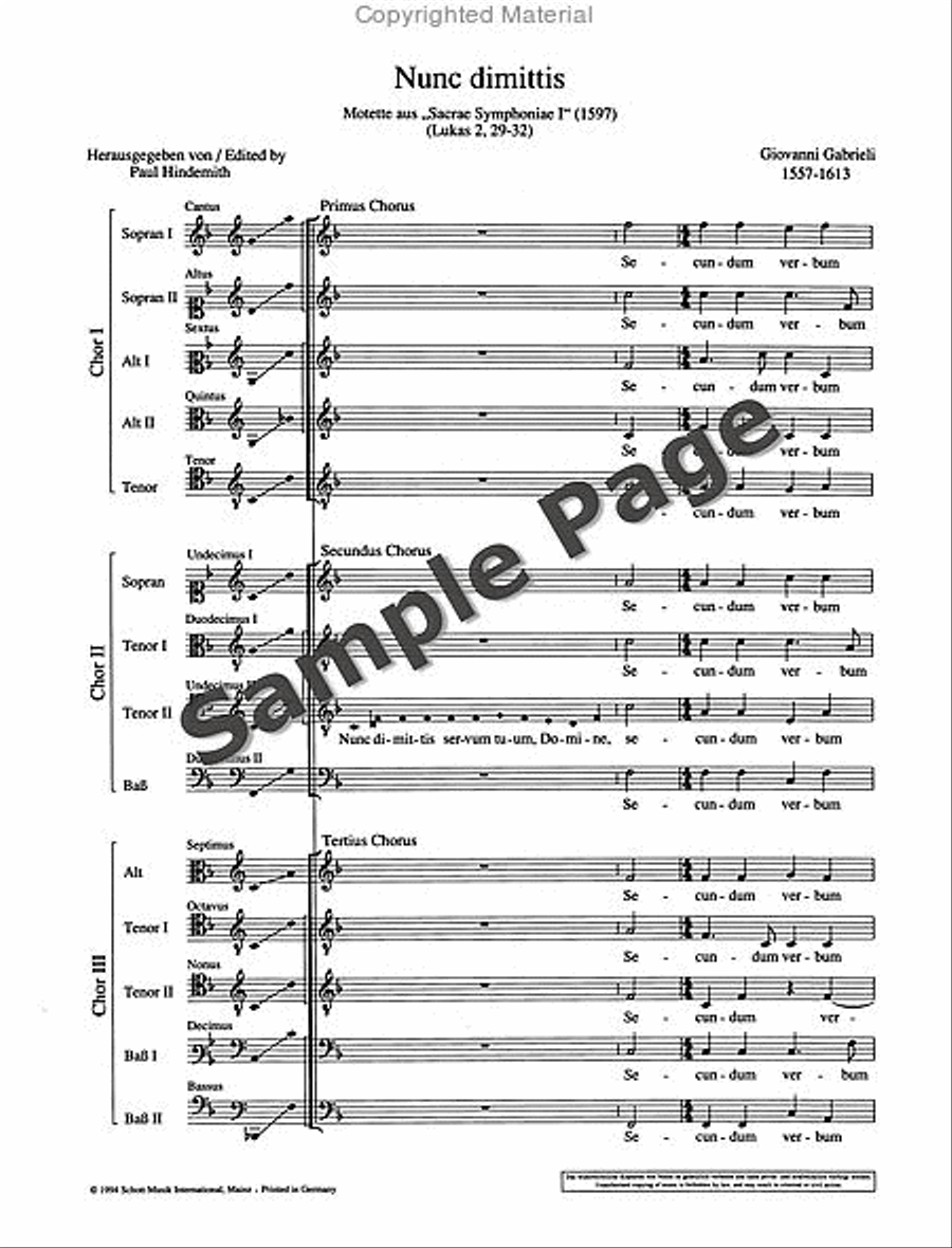 Nunc Dimittis Three Choirs STTB scores gallery preview page 4