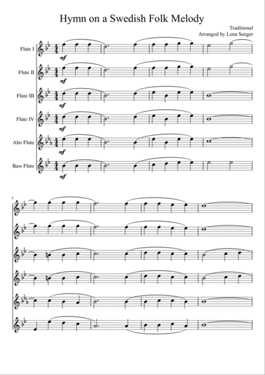Hymn on a Swedish Folk Melody Woodwind Ensemble scores gallery preview page 2