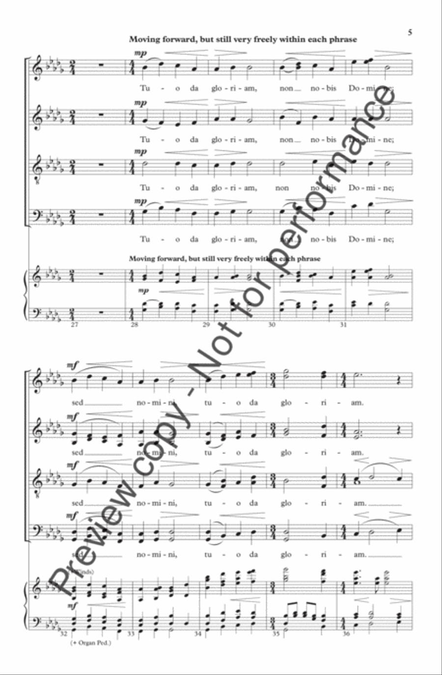 Non Nobis, Domine 4-Part scores gallery preview page 5