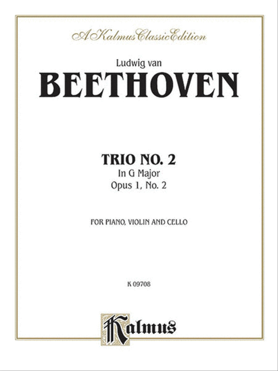 Piano Trio No. 2 -- Op. 1, No. 2 by Ludwig van Beethoven Small Ensemble - Sheet Music
