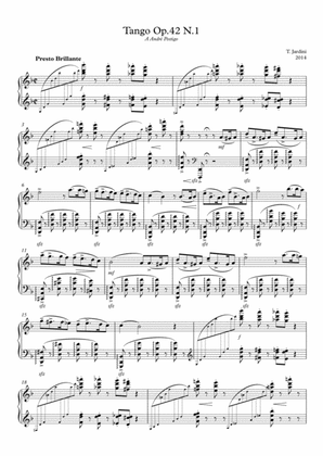 Op.42 Tango N.1 Presto Brillante in D Minor