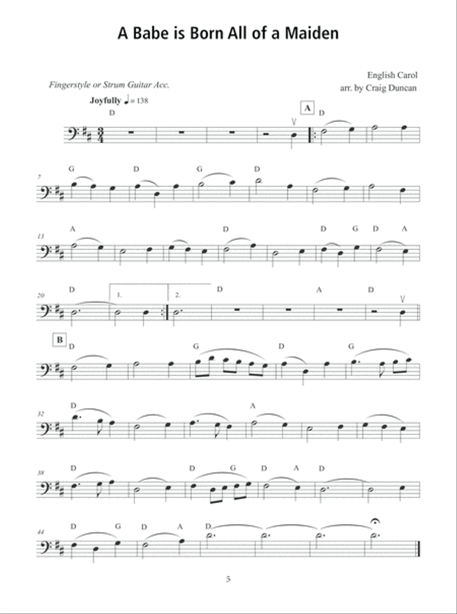 100 Christmas Carols and Hymns for Cello and Guitar Cello scores gallery preview page 6